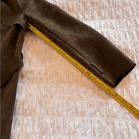 Mark. Army Green Suede Trench Coat. Sz Small - Picture 13 of 14